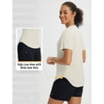 thumbnail image 4 of BALEAF Women's Short Sleeve Shirts UPF 50+ Sun Shirt V Neck UV Protection Workout Moisture Wicking Quick Dry Lightweight Light Brown L, 4 of 7