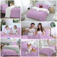 thumbnail image 5 of King 4 Piece Bedding Set Minimalist Solid Color Lilac Soft Breathable Duvet Cover and Pillowcase, Light Purple Monochrome Art Duvet Cover Set Bed Sheets for Bedroom Dormitory Guest Room, 5 of 9