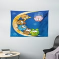 thumbnail image 1 of Moon Tapestry, Cartoon Owls Playing on the Moon Stars in the Background Colorful Drawing Style Print, Wall Hanging for Bedroom Living Room Dorm Decor, 60W X 40L Inches, Multicolor, by Ambesonne, 1 of 2