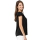 thumbnail image 4 of Camiseta Manga Tulipán Cuello En V Básico Allegra K para Mujer Negro S, 4 of 6