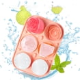 thumbnail image 3 of YLOMAY ofrece bandejas grandes para cubitos de hielo, moldes de silicona para cubitos de hielo, para varios tipos de vino y bebidas, para realzar el sabor, para whisky y cócteles, 6 bolas de hielo., 3 of 6