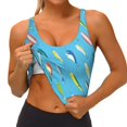 thumbnail image 3 of Gukieu Different Color Fishing Bait Print Women's Sports Vest, Low-neck U-shaped Removable Pad Sports Bra for Yoga, Exercise, Dance-X-Large, 3 of 8