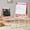Pink, variant on JIOABL Adjustable Height Kids Easel Set, Double-Sided Magnetic Chalkboard & Whiteboard with Paper Roll, Art Station for Ages 3+, Pink, Includes Accessories
