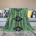 thumbnail image 2 of Pratyus Green Black Pattern White Background Print Throw Blanket Lightweight Cozy Exquisite Gift for All Seasons - Kids Boys Soft Warm Cozy Blanket, 2 of 6