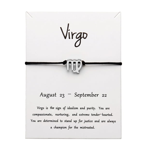 12 Doce Constelaciones Pulsera Constelación Tarjeta Ajustable Negro Cuerda Pulsera