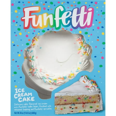 Funfetti Ice Cream Cake with Colorful Sprinkles, Birthday Cake, Frozen Dessert