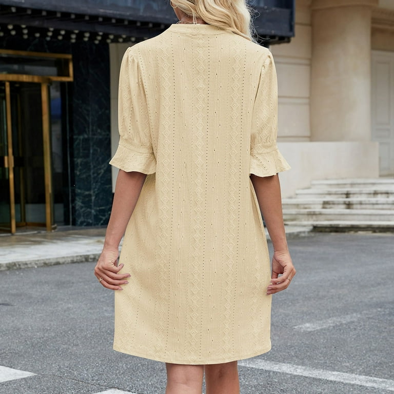Summer Dresses Casual Shift Dresses For Women ZZwxWA Womens Summer Shift Dresses V Neck Ruffle Short Sleeve Midi Dress Solid Color Mini Dress Casual Work Dresses Summer Dresses Casual Shift Dresses For Women ZZwxWA Womens Summer Shift Dresses V Neck Ruffle Short Sleeve Midi Dress Solid Color Mini Dress Casual Work Dresses