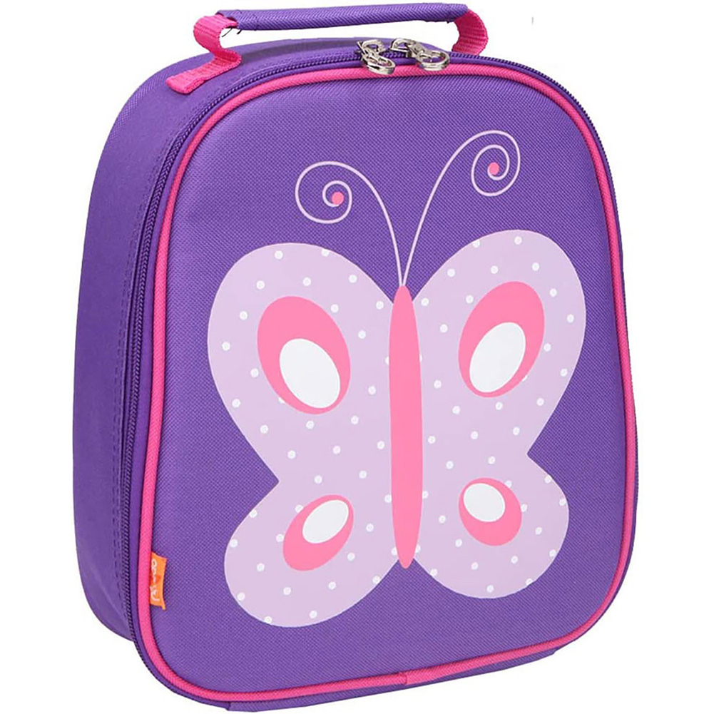 Kids Insulated Lunch Tote Bag With Name Tag For Girls, Butterfly