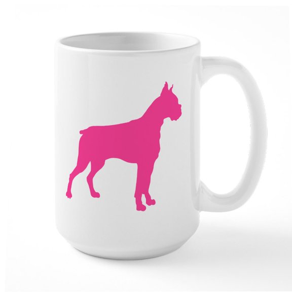 CafePress - Boxer Silhouette - 15 oz Ceramic Large White Novelty Mug
