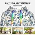 thumbnail image 4 of Lsque Vintage Blue Floral Pattern Casual Women's Hoodie,Hooded Sweatshirt with Kangaroo Pocket,Pullover Hoodie with Eye-catching Drawstrings-Small, 4 of 7