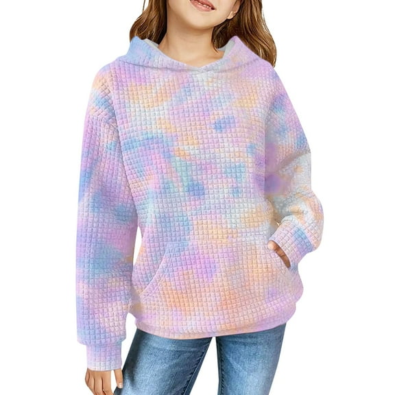 Mercatoo Girls Ribbed Hoodie Clothes Cute Cotton Soft Pullover Sweatshirts Teen Kids Long Sleeve Hoodie Tops with Pockets
