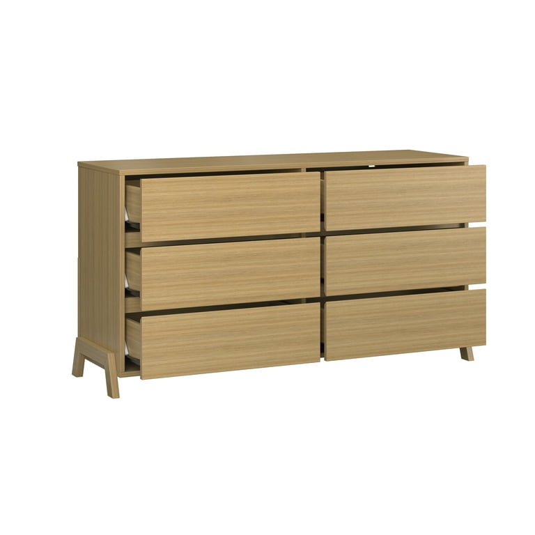 mainstays modern 6 drawer dresser Mainstays Ardent 6 Drawer Dresser, 53.75 inch Wide, White