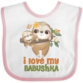 thumbnail image 3 of Inktastic Sloth I Love My Babushka Boys or Girls Baby Bib, 3 of 4