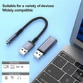 thumbnail image 4 of USB Male to 3.5mm Female Aux Cable + Adapter Set Transfer Sound Card Converter - Grey, 4 of 5