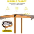 thumbnail image 4 of Aivituvin Outdoor Kids Sandbox with UV-Resistant Canopy & Lid, Sand Box with 2-in-1 Foldable Seats, 47"x47" Length, 4 of 13