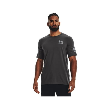 Under Armour 1370818010SM Freedom Banner Mens Size Small Gray Athletic T-Shirt