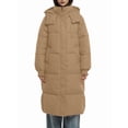 thumbnail image 2 of Long Puffer Jacket for Women, Thickened Winter Coat Hooded with Deep Pockets, Ladies Warm Winter Jacket Khaki M, 2 of 8