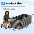 thumbnail image 3 of Quictent Galvanized Tall Raised Garden Bed Kit, 6x3x2 ft Oval Large Planting Box Rubber Strip Edging, for Vegetables Outdoor Double Strengthened by Vertical Bar and Crossbar with Liner (Dark Grey), 3 of 10
