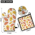 thumbnail image 6 of Autumn Fall Leaves Pattern Kitchen Oven Mitt and Pot Holder Sets 4 Pcs for Baking, Cooking and Grilling, Heat Resistant Up To 392 °F, 6 of 7