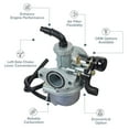 thumbnail image 3 of AlveyTech PZ22 Carburetor without Air Filter, Replacement for Coleman AT125-EX & AT125-UT ATV Parts, 3 of 9