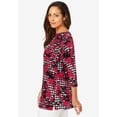 thumbnail image 4 of Jessica London Women's Plus Size Boatneck Tunic Top 3/4 Sleeve Shirt  Loose Fit, 4 of 6
