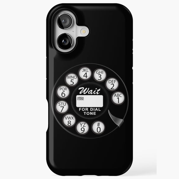 Vintage Retro Analog Black Rotary Dial Telephone Old School Nostalgia iPhone Tough Case