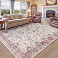 thumbnail image 7 of Jamfeel Area Rugs for Bedroom Floral Printed Ultra-Thin Low Pile Washable Rug for Living Room 4'x6' Light Red, 7 of 7