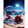 thumbnail image 1 of (G1233) Serie Paisaje Rosas Amor Playa Con Diamantes Redondos Pintura Diamantes Resina 30*40CM, 1 of 9
