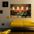 thumbnail image 3 of IDEA4WALL Canvas Print Wall Art - Christmas Candles for Celebration Painting - Xmas Print Artwork Photography Realism Decoration for Living Room, Bedroom, Dining Room - 32"x48", 3 of 4
