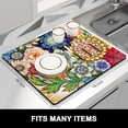 thumbnail image 3 of Dish Drying Mat, 16x18" Flower Theme Absorbent Drying Mat for Kitchen Counter, Cute Heat Resistant Dish Drying Pad Anti-Slip Dish Mat Drying Kitchen Mat, Dish Rack Mats, Mandala Floral, 3 of 6