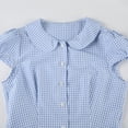 thumbnail image 5 of XIAOCHA Womens Plaid Print Top Puff Sleeve Peter Pan Collar Tops Oktoberfest Button Down Shirt, 5 of 7