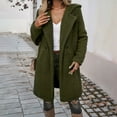thumbnail image 3 of Women's Fuzzy Long Hooded Jacket Lapel Open Front Cardigan Button Down Teddy Coat Outwear With Pockets Womens Western Trench Coat Womens Jackets plus Hooded Coats for Women Womens Winter Jacket Hood, 3 of 7