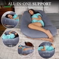 thumbnail image 2 of Almohada corporal de embarazo en forma de U Pharmedoc jumbo gris, 2 of 6