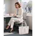 thumbnail image 2 of Puffer Tote Bag for Women, Shoulder Bag Handbag with Cup Holder & 15.6" Laptop Compartment & Trolley Sleeve for Travel, Work, Nurse, Lightweight, 20L, 2 of 6