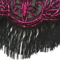 thumbnail image 3 of Blusa de fiesta con hojas bordadas y malla festoneada brillante con lentejuelas para mujer de los años 20, 3 of 3