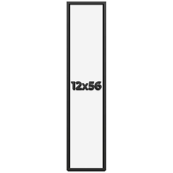 12x56 Shadow Box Frame Black | 1 inches Deep Real Wood Contemporary Shadowbox Display Frame | UV