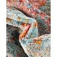 thumbnail image 4 of Unique Loom Baracoa Collection Area Rug - Malecon (5' Square Light Blue/Orange), 4 of 7