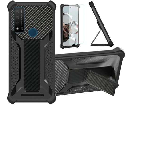 Funda híbrida bojioderf para TCL 20SE con vidrio templado