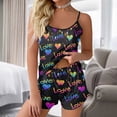 thumbnail image 2 of Women's Heart Print Camisole Pajama Set Shorts Sleeveless Top Sleepwear Summer Blue M, 2 of 4