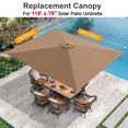 thumbnail image 3 of TOPCHANCES 10 x 6.5 ft Patio Umbrella Replacement Canopy, 6 Ribs Rectangle Umbrella Canopy Cover, Sun Umbrella Replacement Cloth Only, Tan, 3 of 9
