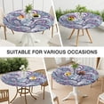 thumbnail image 7 of Elastic Edge Round Table Cover in Boho Floral Design, 44 Inch Diameter Fits 38-42 Inch Tables, Stain Resistant Material, 7 of 7