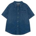 thumbnail image 4 of Blusa vaquera de manga corta estilo coreano Rimocy para mujer, camisas vaqueras con botones de verano para mujer, camisetas holgadas con bolsillos vintage para mujer, 4 of 6