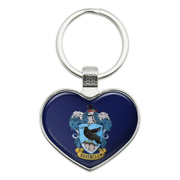 Harry Potter Ravenclaw Painted Crest Keychain Heart Love Metal Key Chain Ring