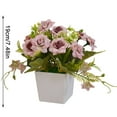 thumbnail image 2 of Artificial Potted Flower Lifelike Fake Cloth Flower Plastic Flowerpot Simulation Floral Decor  Red, 2 of 7