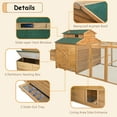 thumbnail image 3 of Chicken Coop for 6-10 Chickens, 112" Extal Large Chicken Coops, with Chicken Run & Nesting Box & Secure Enclosure, Outdoor Wooden Hen House Hutch for Rabbit, Poultry Pet, Duck, 3 of 7