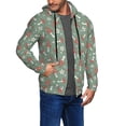 thumbnail image 2 of Zufioo Retro Hippie Groovy Mushroom Print Men's Hooded Cardigan, Zip-up Long-Sleeved Sweatshirt Jacket Sportswear-X-Large, 2 of 5