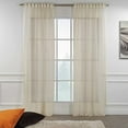 thumbnail image 4 of 3S Brother's Beige Lace Sheers Dots Pattern Curtains Extra Long Set of 2 Panels Rod Pocket & Back Tab Home Décor Window Custom Made Drapes 10-30 Ft. Long -Made in Turkey Each Panel (52"W x 180"L), 4 of 5