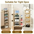 thumbnail image 5 of Vertical Shoe Rack: 6 Tier Adjustable Shoe Organizer for Closet, Narrow Entryway, or Bedroom Easy to Assemble and Disassemble (White), 5 of 7