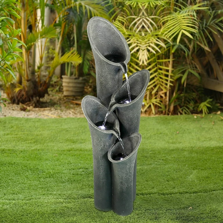 Waterfall Garden Fountain with LED Lights 33.4 Waterfall Garden Fountain with LED Lights 33.4