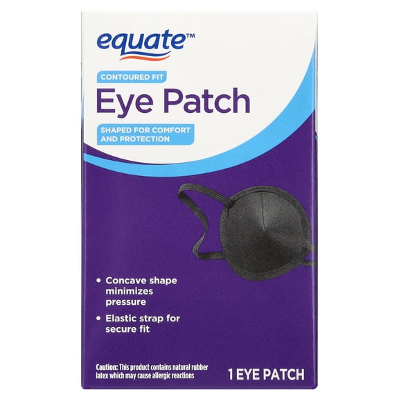 Equate Eye Patch, Contoured Fit for Maximum Comfort, Black, 1 Count, One Size